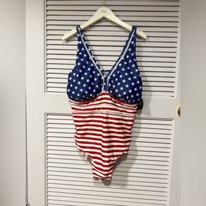 Daci Women Plus Size One Piece Swimsuit Sexy V- Neck Backless Bathing Suit  20W